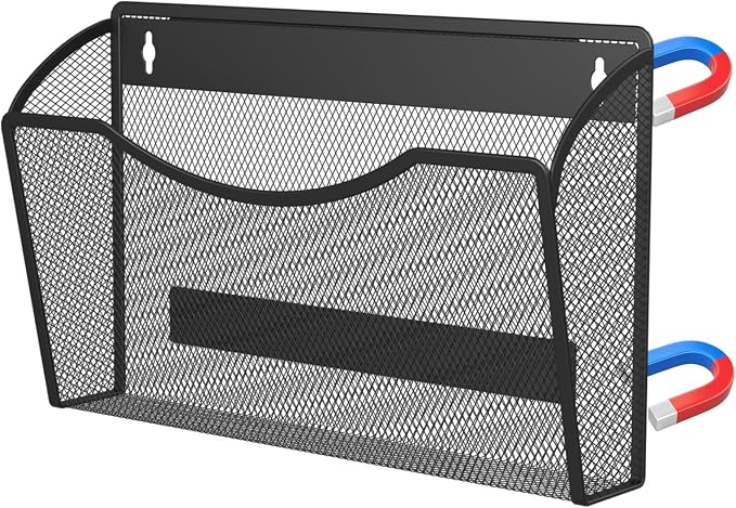 MINDEPOT Magnetic Wall File Organizer, Hanging Wall Mounted File Folder Binder by MINDEPOT