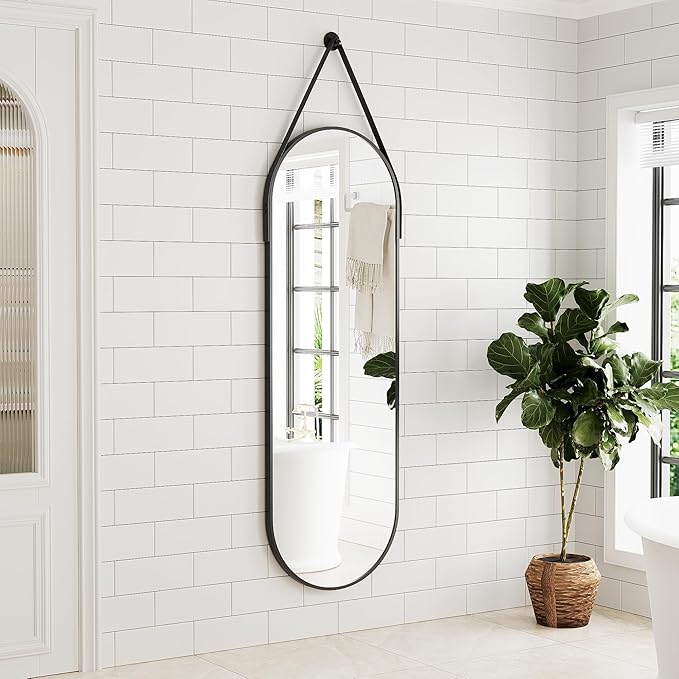 Full Length Mirror, Oval Wall Mounted Mirror - Image 3