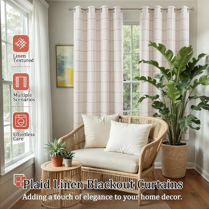 Lajode Linen Blackout Curtains for Bedroom - Image 2