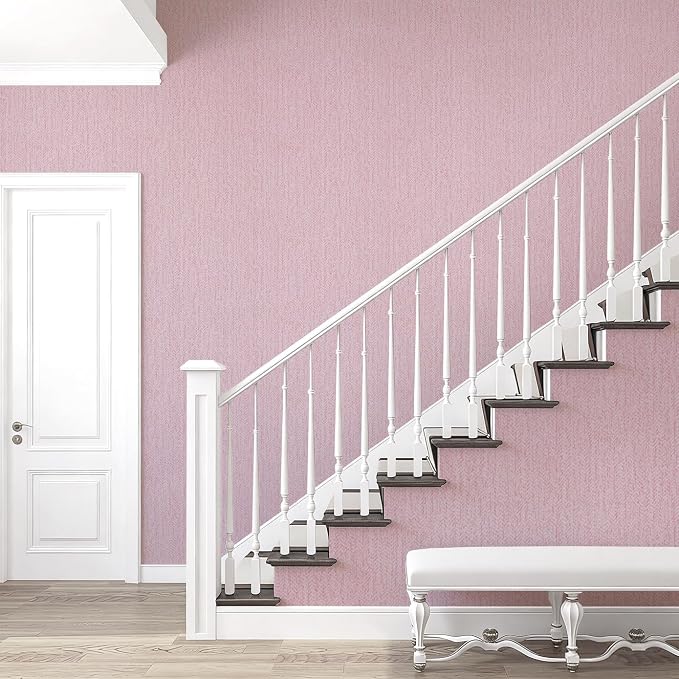 Pink Peel and Stick Wallpaper Fabric Contact Paper 15.7inchx 196.8inch Vintage - Image 2