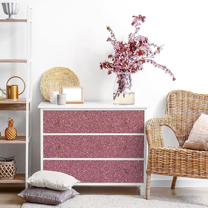 CRE8TIVE Glitter Wallpaper Border Peel and Stick Rose Gold Wallpaper Wall - Image 2