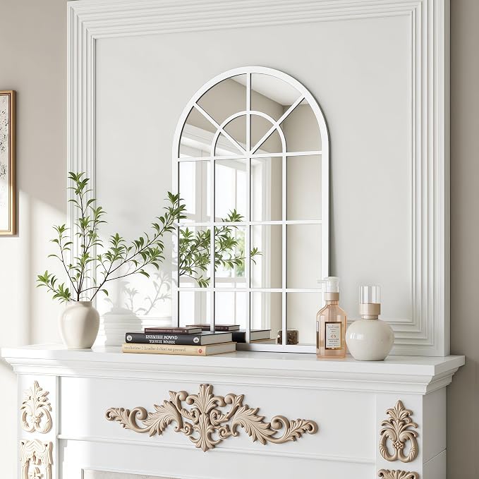 Arch Wall Mirror Mounted Decorative, Arched Window Pane Mirror - Image 3