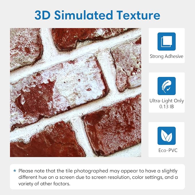 COMSTICKC 3D Faux Brick Wall Panels Peel and Stick, Not Real Brick, Small Size - Image 4