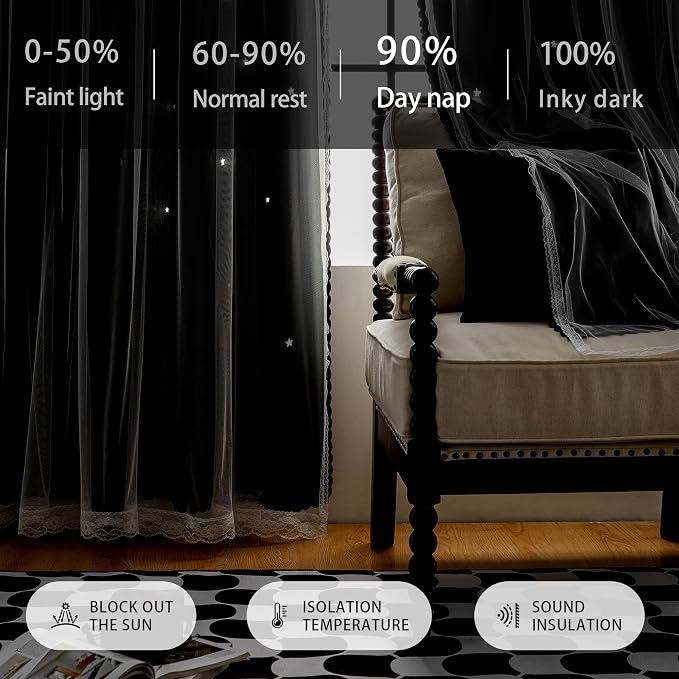XiDi Curtains for Bedroom Windows, Unicorn Curtains for Kids Room - Image 5