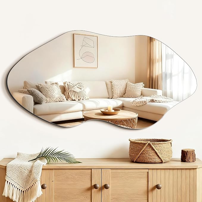 FICTOR Irregular Asymmetrical Wall Mirror, Living Room, Dining Room by FICTOR