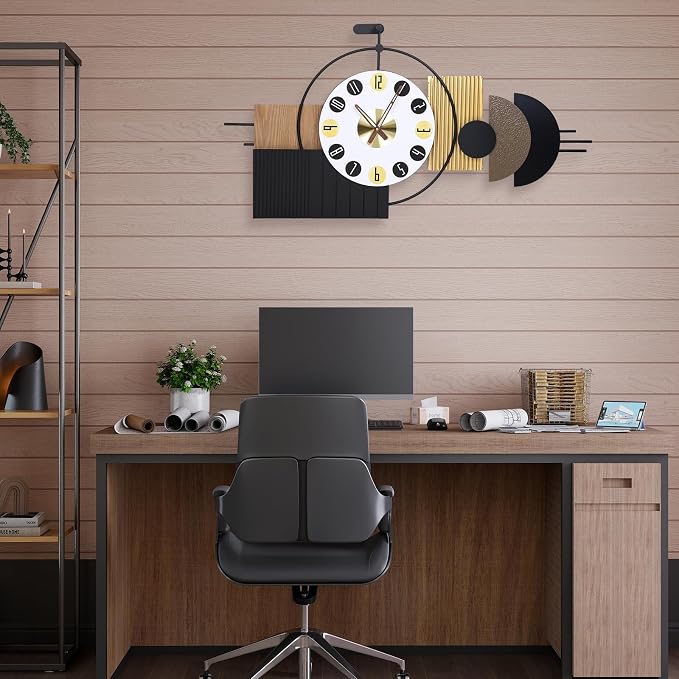 Luxury Modern Wall Clocks-Large Geometric Dial Wall Clock Battery Operated - Image 6