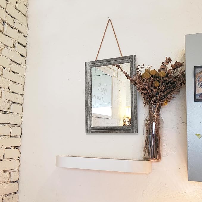 AAZZKANG Mirrors for Wall with Wooden Frame Rustic Wall Mirror Rectangular - Image 5