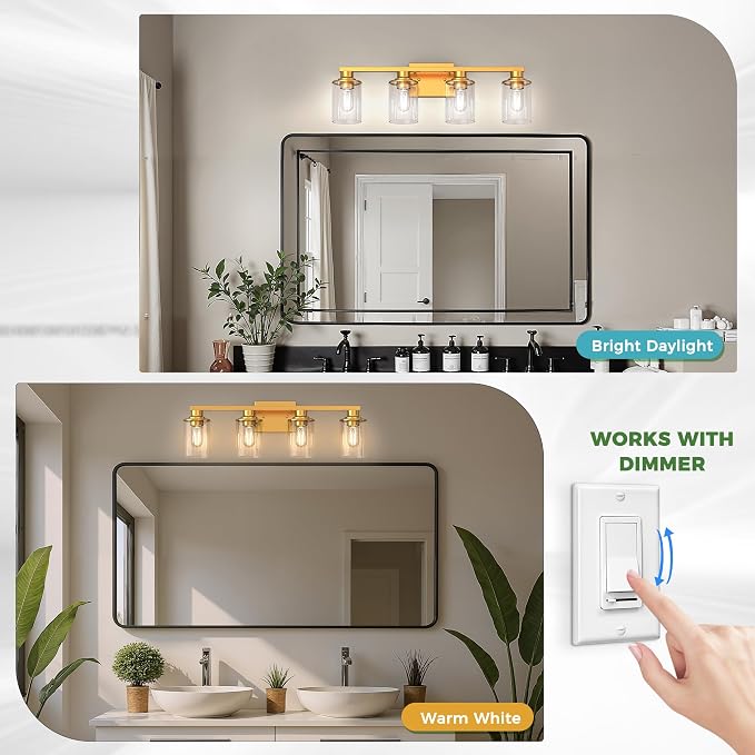 DORESshop 4-Light Vanity Light Fixtures, Modern Vanity Lights - Image 3