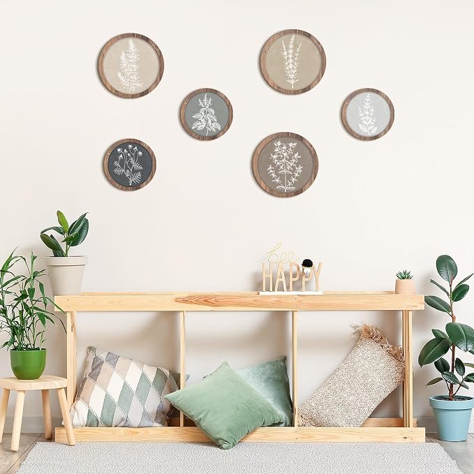 Threehoney 6 Pcs Framed Botanical Wall Art Set Floral Wall Art Vintage Boho - Image 6