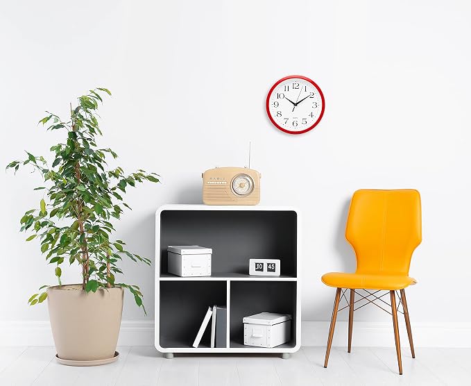 Bernhard Products Red Wall Clock Silent Non Ticking - Image 4