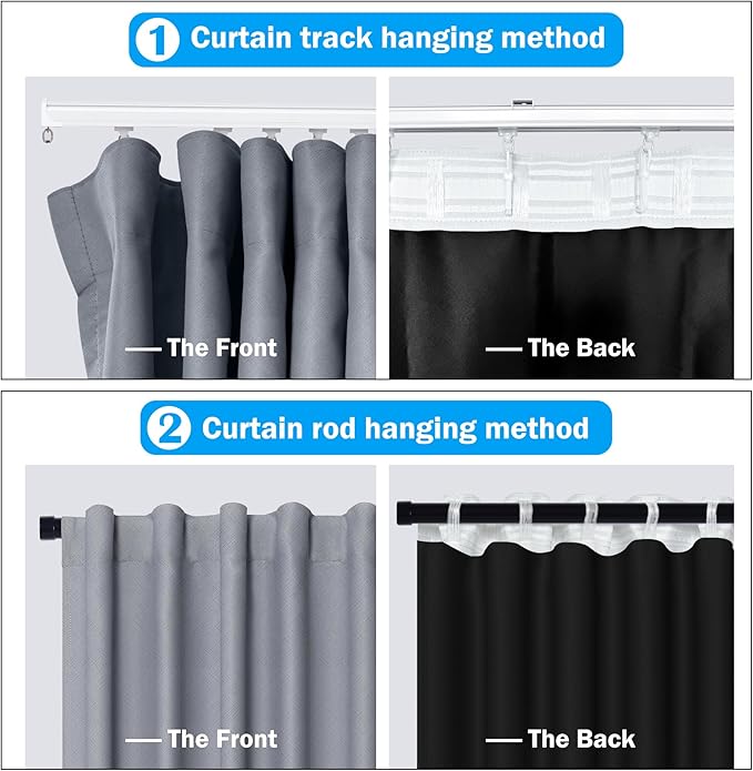 MaKefeile Room Divider Curtains Total Blackout Privacy Curtain Panel Room - Image 2