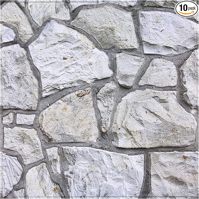 COMSTICKC 3D Faux Stone Wall Panel Peel and Stick Wall Covering, Not Real Stone by COMSTICKCDECOR