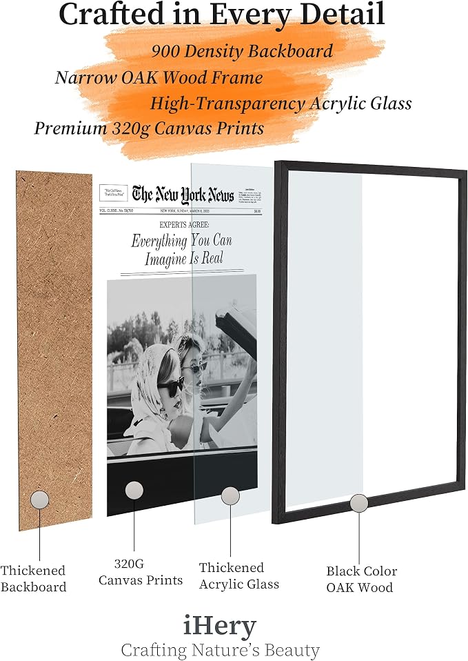 iHery Small Premium Natural Black OAK Wood 8x10in Everything You Can Imagine Is - Image 5