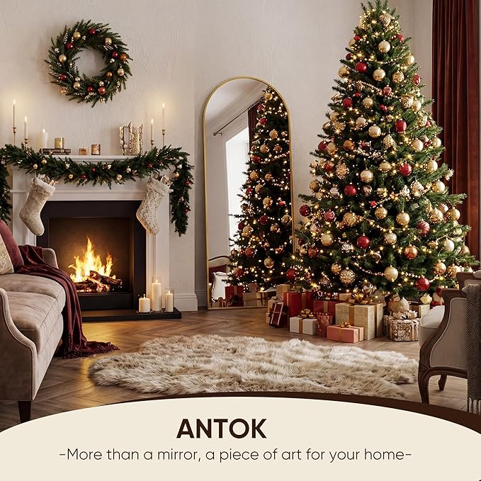Antok 58" x19” Arched Full Length Floor Mirror, Free Standing/Wall Mount/Leaning - Image 2