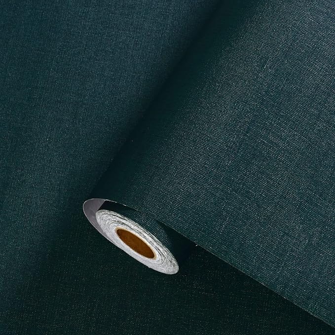 Dark Green Wallpaper Peel and Stick Textured Blackish Green Grasscloth Contact by Akywall