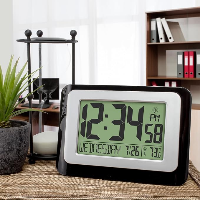 La Crosse Technology W88631 Digital Atomic Black Wall Clock - Image 6