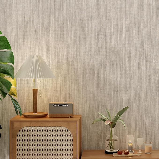 FUKU MON Beige Yellow Grasscloth Fabric Wallpaper 23.6" X 393" Thick Classic - Image 8