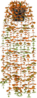 Der Rose 1Pcs Fake Fall Plants Hanging Orange Artificial Potted Faux Eucalyptus by DerRose