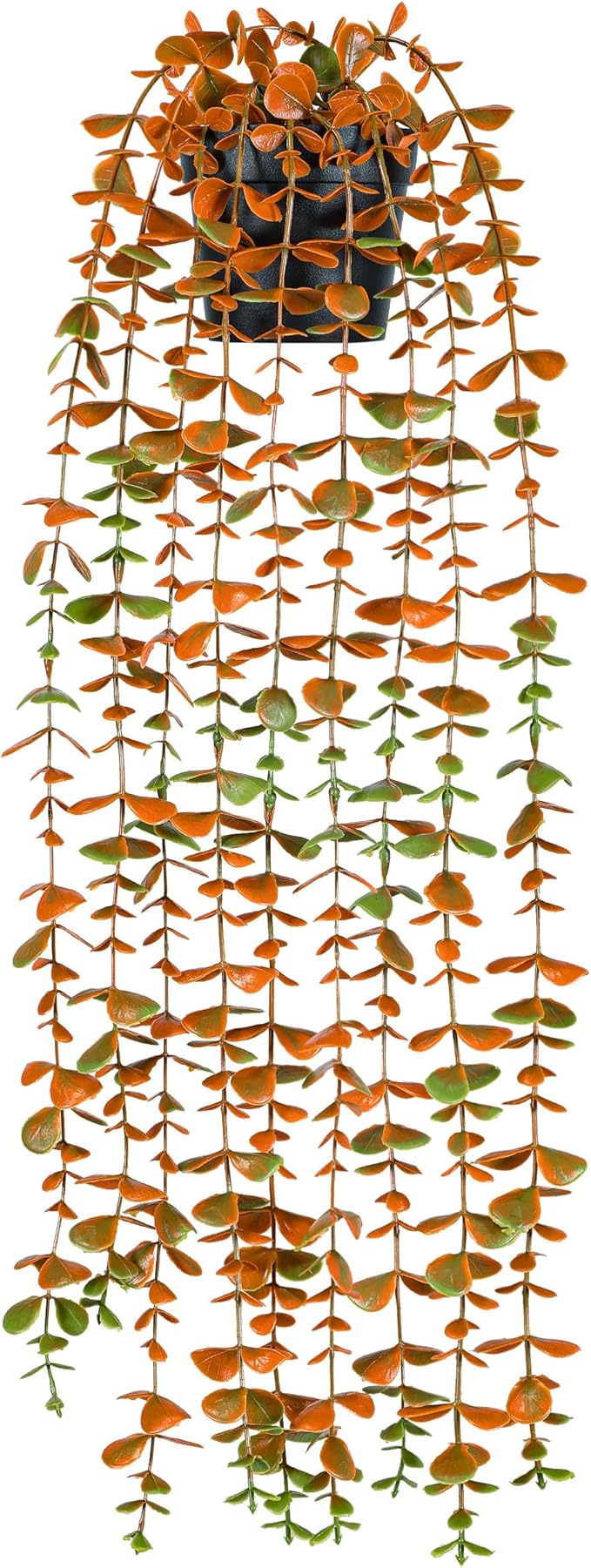 Der Rose 1Pcs Fake Fall Plants Hanging Orange Artificial Potted Faux Eucalyptus by DerRose