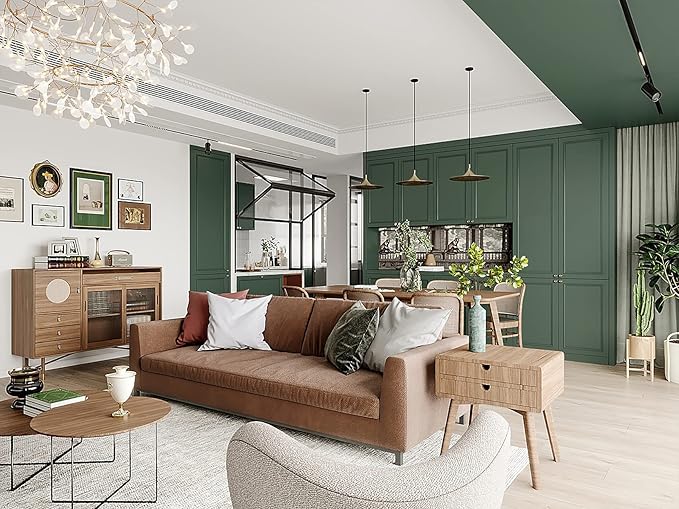 Dimoon 590''x23.6'' Green Peel and Stick Wallpaper Contact Paper Modern Self - Image 5