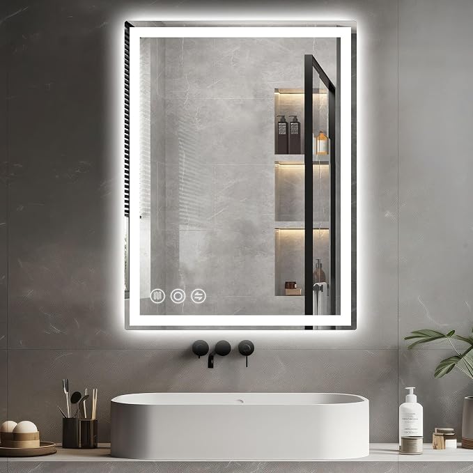 Memobarco Bathroom Mirror, Stepless 3 Colors Temperature & Dimmable, Memory by MEMOBARCO