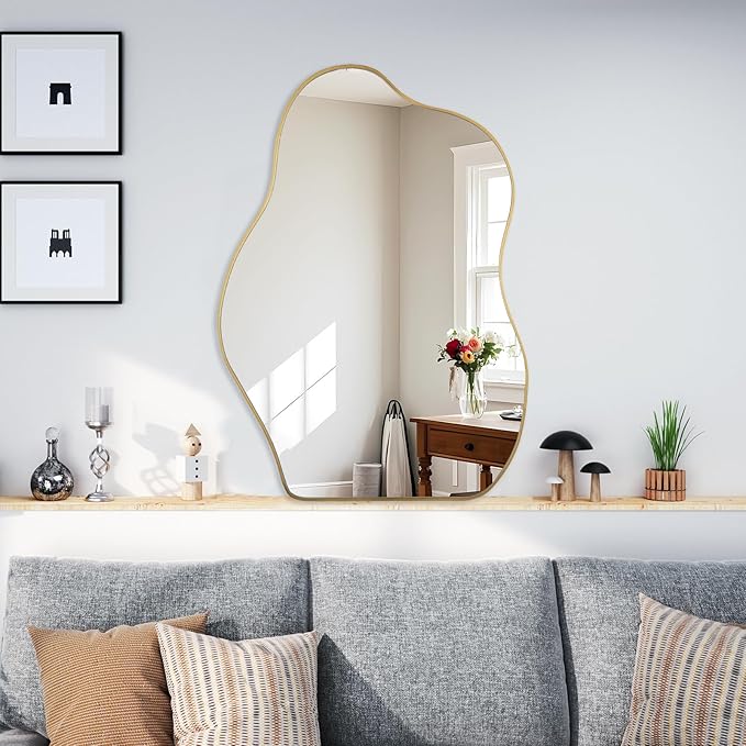 BOMINICA Irregular Wall Mirror Asymmetrical Mirror, Decorative Wall Mirror - Image 2