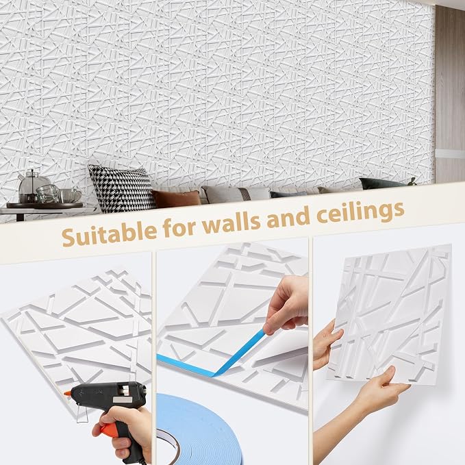 Heikki 30 Pack 3D Wall Panel for Interior Wall Décor, PVC Flower Textured Wall - Image 3