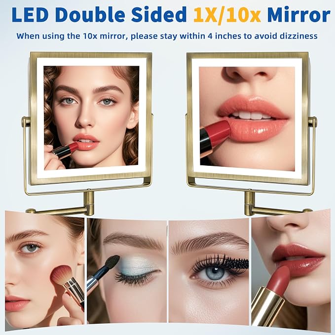 Ruacq Rechargeable Wall Mounted Makeup Mirror - Image 5