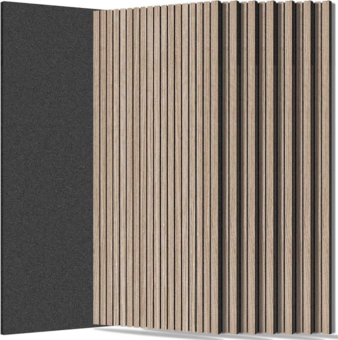 RITOLLO 8 Packs Acoustic Panel 47.2"×23.6" Sound Absorbing Slat Wall Panels by Ritollo