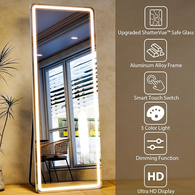 Full Length Mirror with LED Lights, LED Mirrors Full Length Floor Mirror Full - Image 4