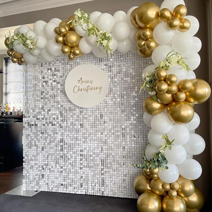 COKAOBE Mirror White Shimmer Wall Backdrop, Photo Backdrops - Image 6