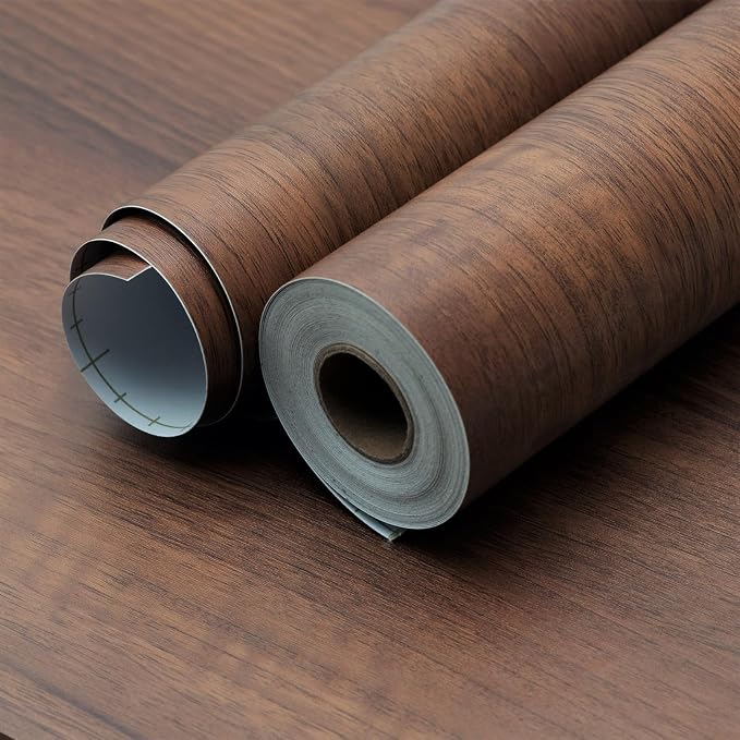 Walnut Wood Contact Paper 16x591 inch Dark Brown Wood Grain Wallpaper Peel and - Image 3