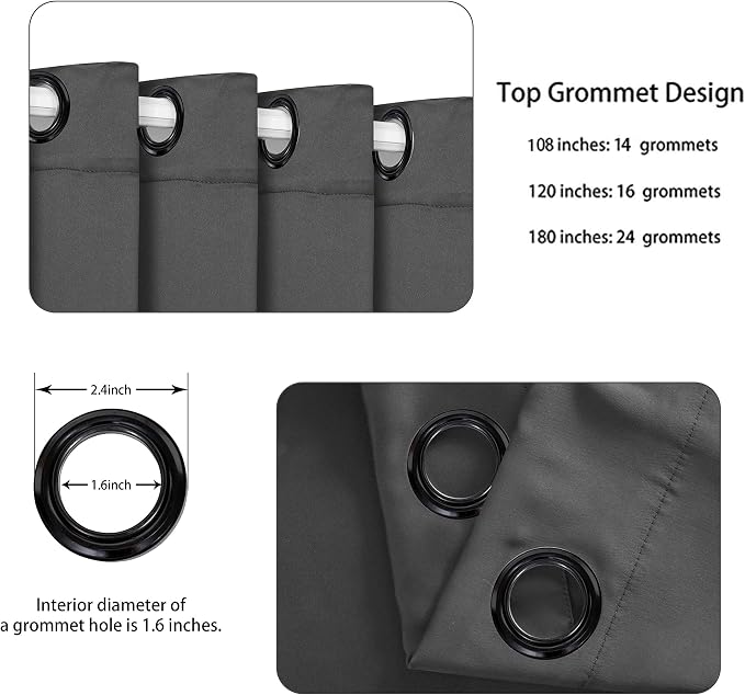 BONZER Extra Wide Room Divider Curtain Total Privacy Wall Grommet Top Thermal - Image 3