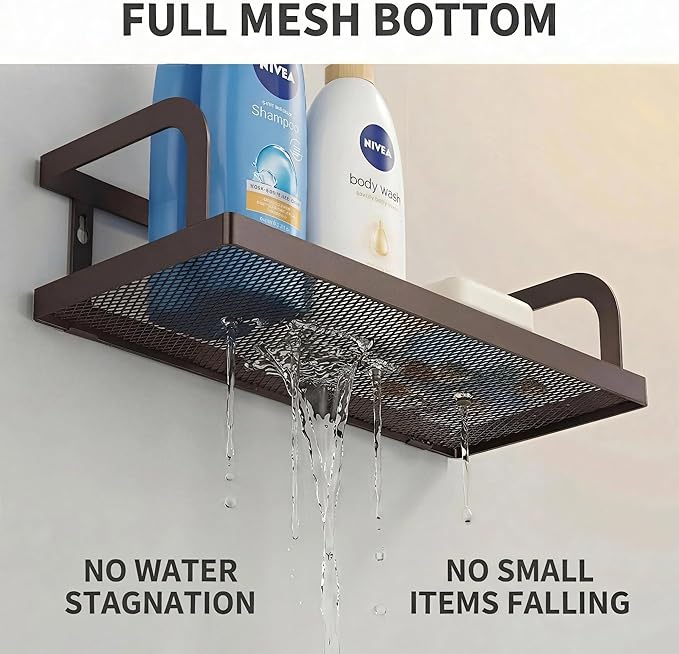 PUSDON 2-Pack 16.5" Extra Long Slim Hollowout Shower Caddy, Wall Mount Spice - Image 5