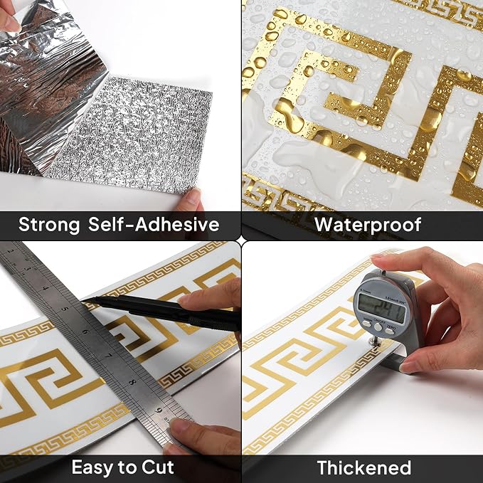 Peel and Stick Wallpaper Borders, Self-Adhesive Waterproof PVC Foam Wall Base - Image 6