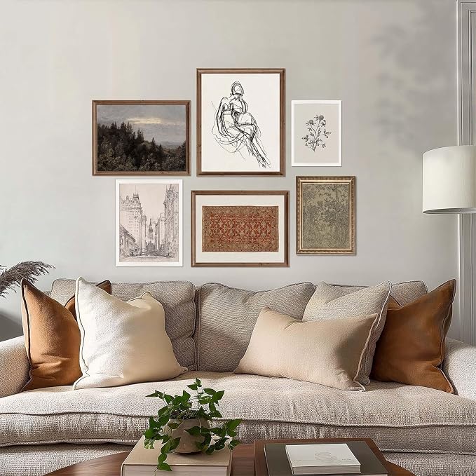 Vintage Eclectic Wall Art Prints Set of 6 Abstract Art Prints Retro Maximalist - Image 3