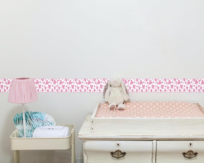 FLFK Pink Heart Wallpaper Border - Image 3