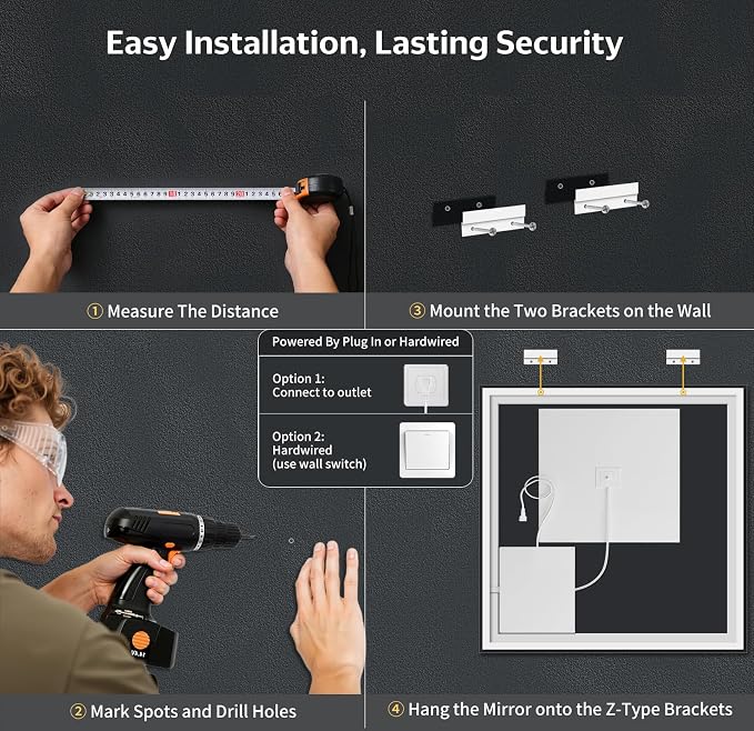 40"x40" LED Bathroom Mirror - Image 9