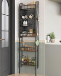 UMDONX Behind The Door Bathroom Shelf Narrow 4-Tier, Metal Storage Rack by UMDONXBuyNow