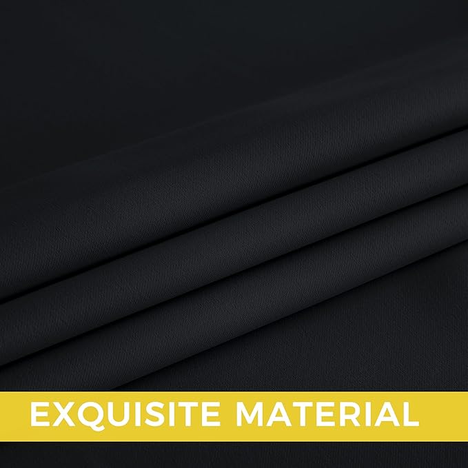 NICETOWN 95 Inch Blackout Curtains, Grommet 2 Panels Thermal Insulated Black - Image 5