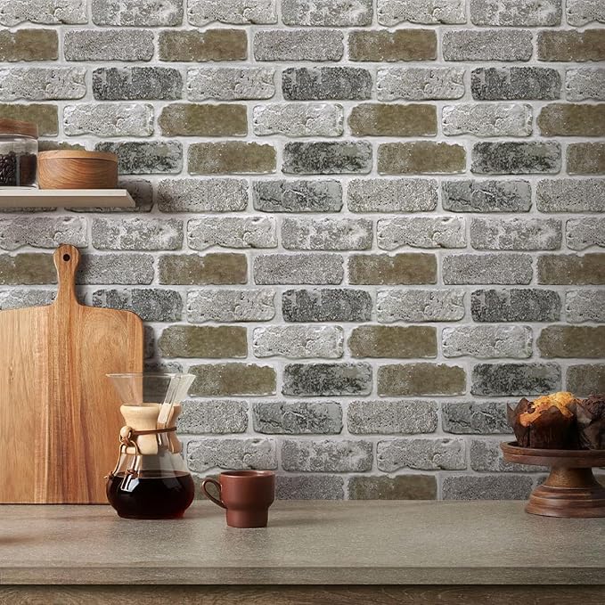 Commomy 10 Pcs 3D Faux Brick Peel and Stick -11.8"X11.8" Small Size Thin PVC - Image 9