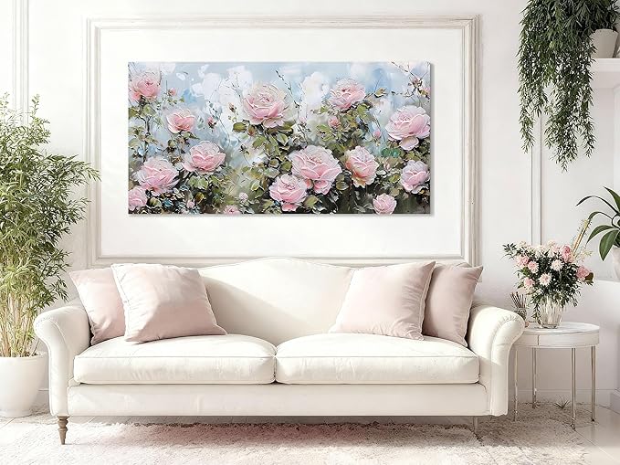 Ardemy Flower Wall Art Canvas Art Wall Decor, Floral Painting Textured Picture by Ardemy