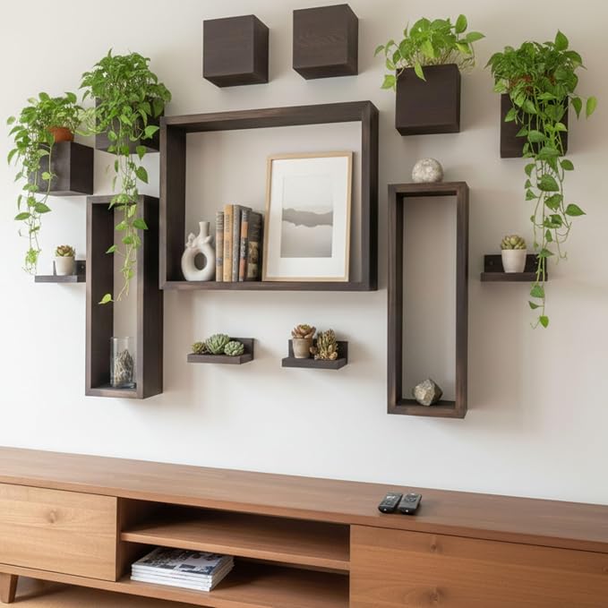 LaLaGreen Wooden Floating Shelves Wall Mounted Plant Shelf, Planter Boxes - Image 7