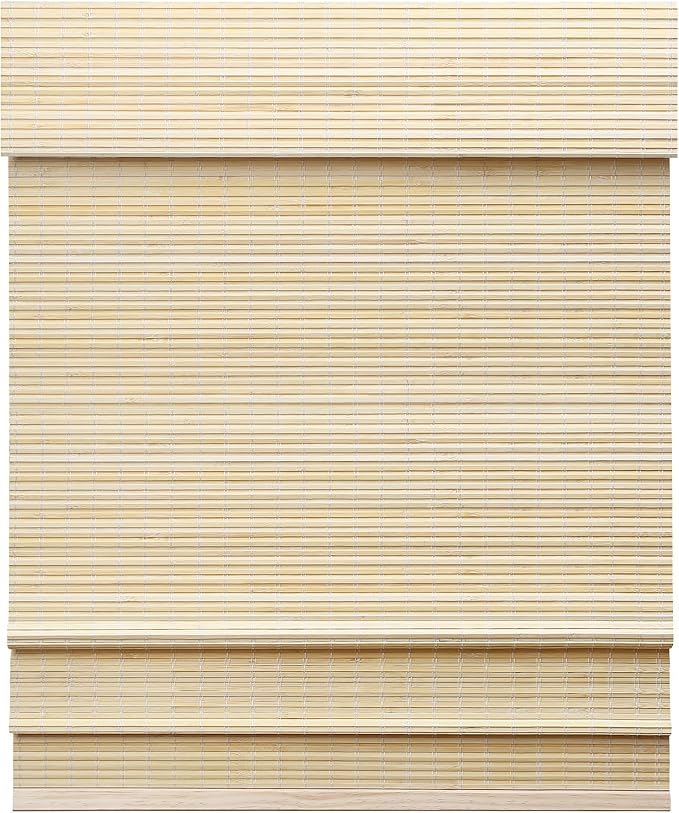 LazBlinds Cordless Bamboo Roman Shades, Privacy Window Treatment, Roll Up by LazBlinds
