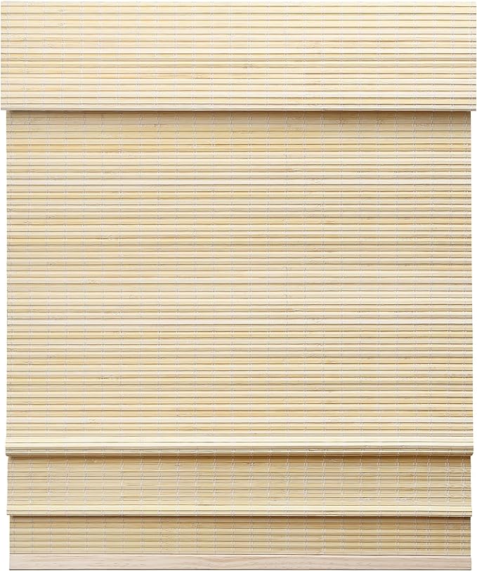 LazBlinds Cordless Bamboo Roman Shades, Privacy Window Treatment, Roll Up by LazBlinds