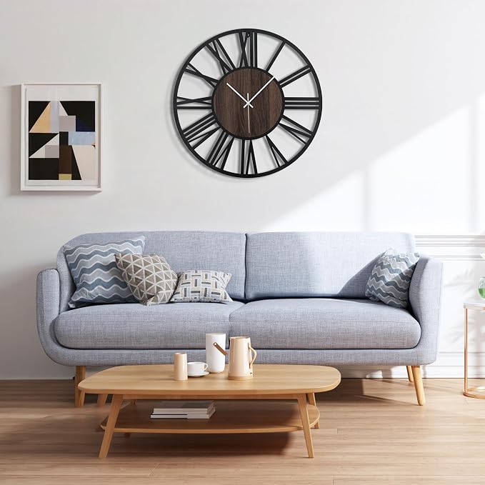 Large Wall Clock for Living Room Decor, 20 Inch Non Ticking Silent, Battery - Image 5