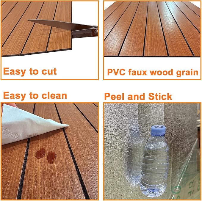 YLL YLL PVC Slat Wall Panel Peel and Stick 118"x 15.7" Faux Walnut Wood Grain - Image 6