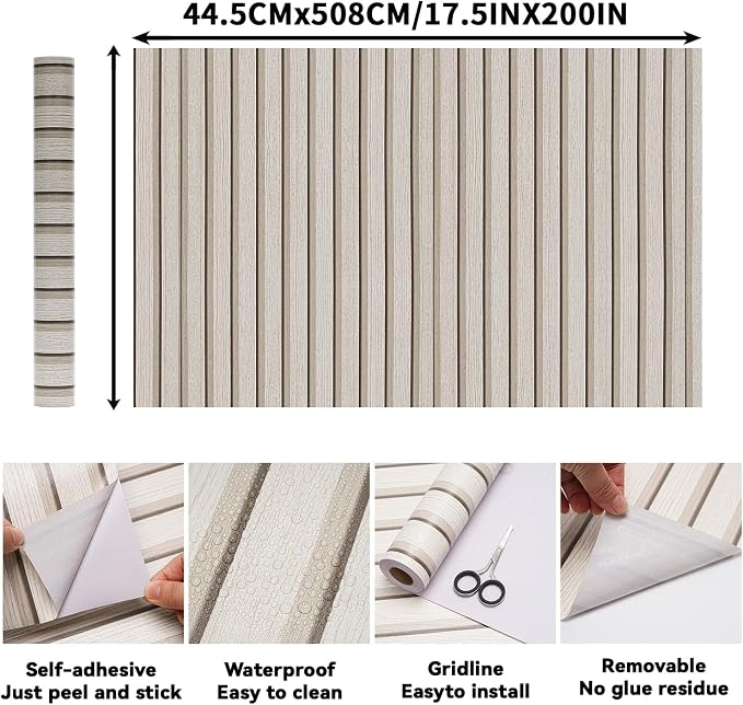 Wood Slat Peel and Stick Wallpaper - Image 2