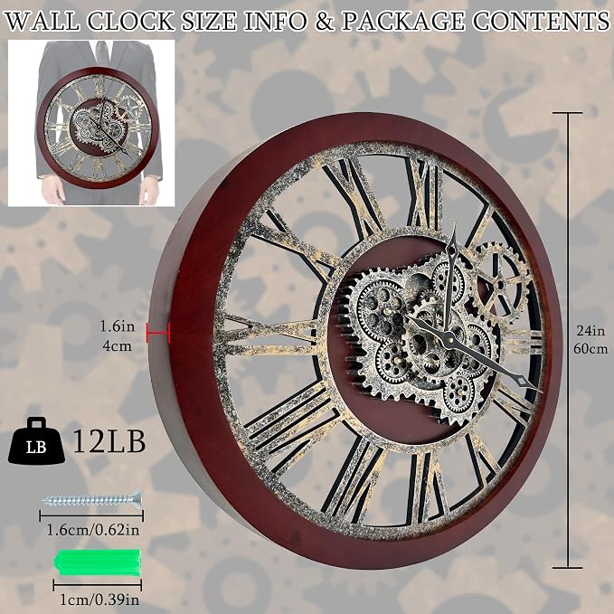 HOIBAI Large Wall Clock, Wall Clocks - Image 4