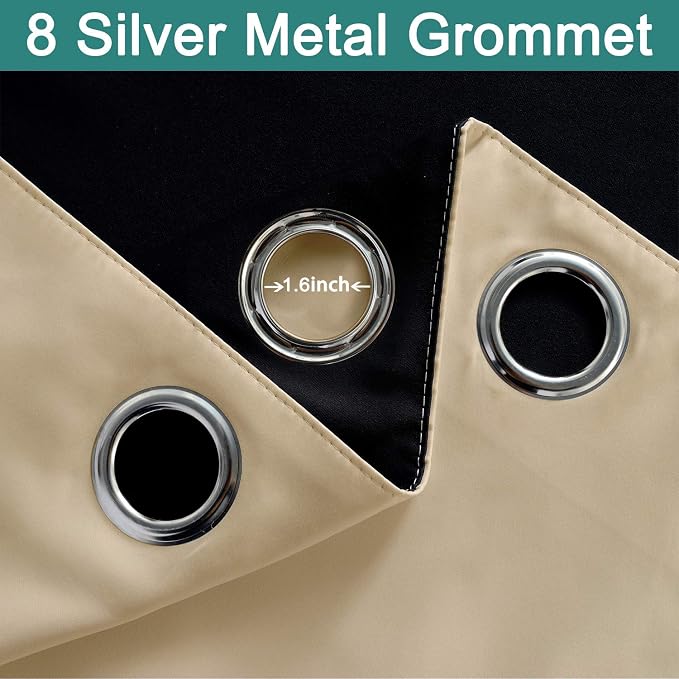 Yakamok Home Decor Thermal Insulated Full Blackout Drapes, 2-Layer Lined 100% - Image 6